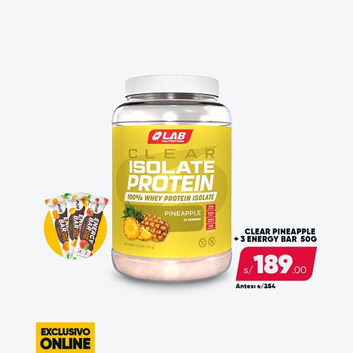 PACK CLEAR ISOLATE PINEAPPLE 1.7LB + 3 BARRAS