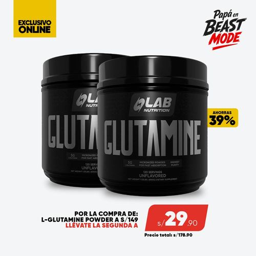 PACK 2 L-GLUTAMINE POWDER 600G