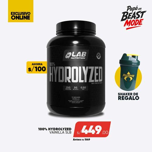 PACK HYDROLYZED VAINILLA 5LB + SHAKER REGALO