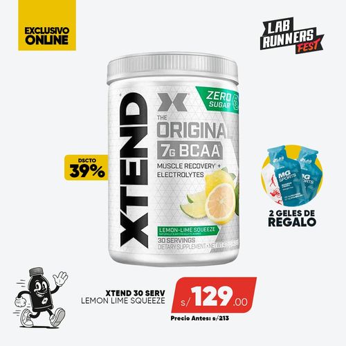 PACK XTEND BCAA LEMON LIME 30 SERV + 2 GEL MG